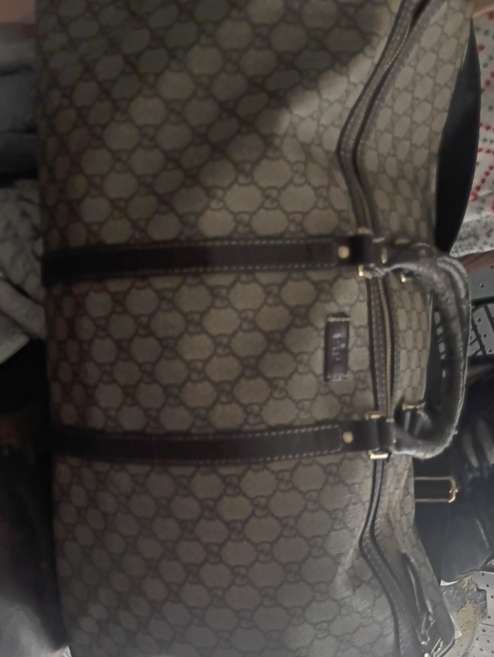 Gucci Monogram Travel Bag in Brown